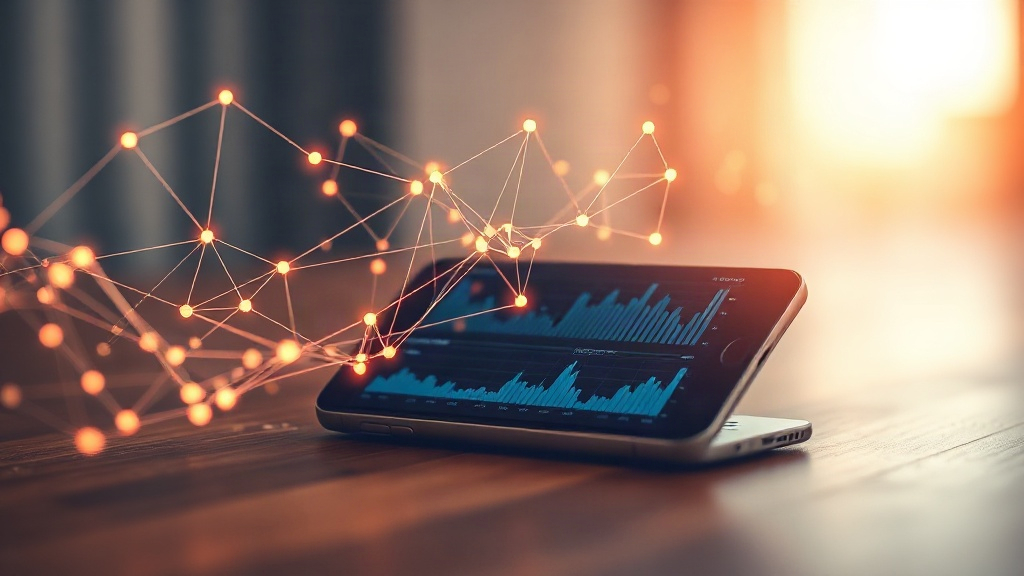 AI neural network overlaying a smartphone with social media growth analytics, representing AI-powered OnlyFans account management